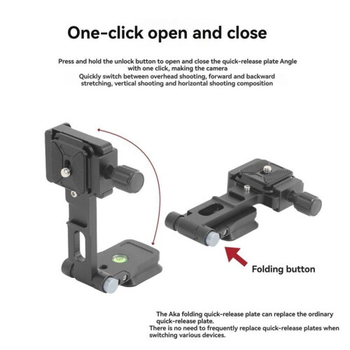 Folding Camera L Holder Quick Release Plate with 1/4 Screws for SLR DSLR Camera Bracket 1