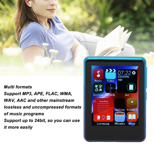 Bluetooth MP3 Player 2.4" Touch Screen 4GB HD Noise Red Blue 2