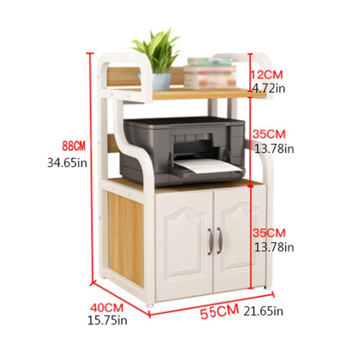 Printer Stand with Storage, 3 Tier Adjustable Desktop Rack with Ergonomic Lifting Board for Home Office 1