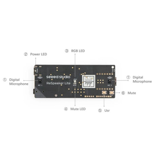 Seeed Studio ReSpeaker Lite Voice Assistant Kit ESPHome Assistant 2 Mic Array with XIAO ESP32S3 Pre-Soldered 2