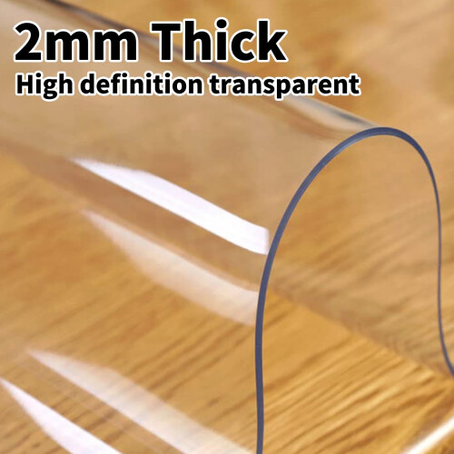 Clear Desk Mat 32x59 Inches Transparent Table Protector, Durable 2mm Thick, Easy Wipe Clean for Office or Dining 1