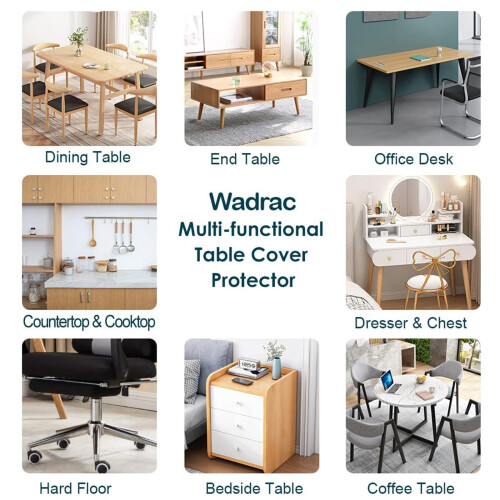 Clear Desk Mat 32x59 Inches Transparent Table Protector, Durable 2mm Thick, Easy Wipe Clean for Office or Dining 2