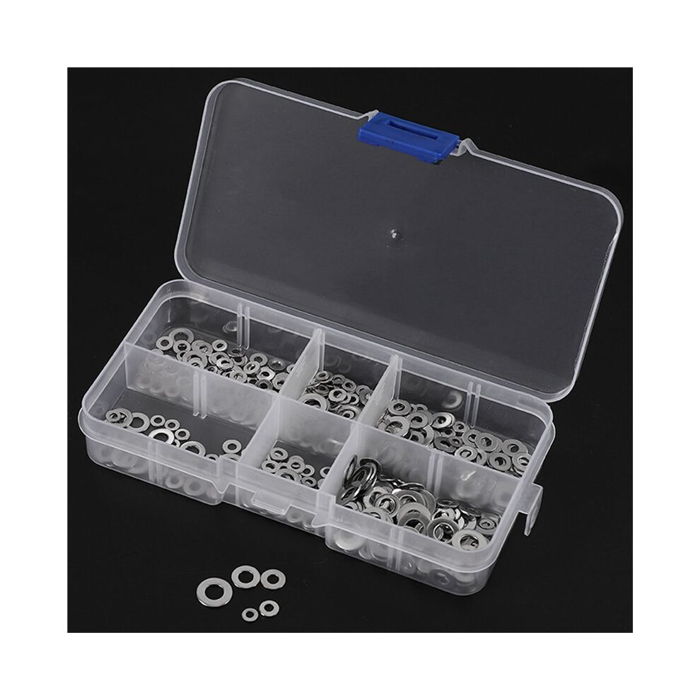 1500Pcs M1.6 M2 M2.5 M3 M4 M5 Stainless Steel Flat Washer Plain Washer Gaskets Assortment Kit 6033965408363