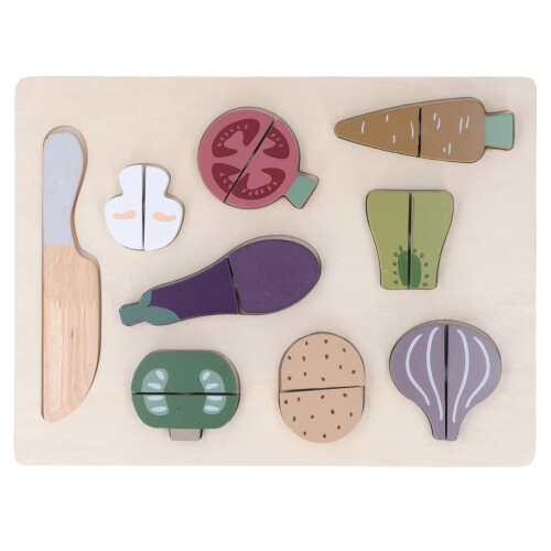 Wooden Vegetable Fruit Cutting Puzzle Toy for 2+ 1