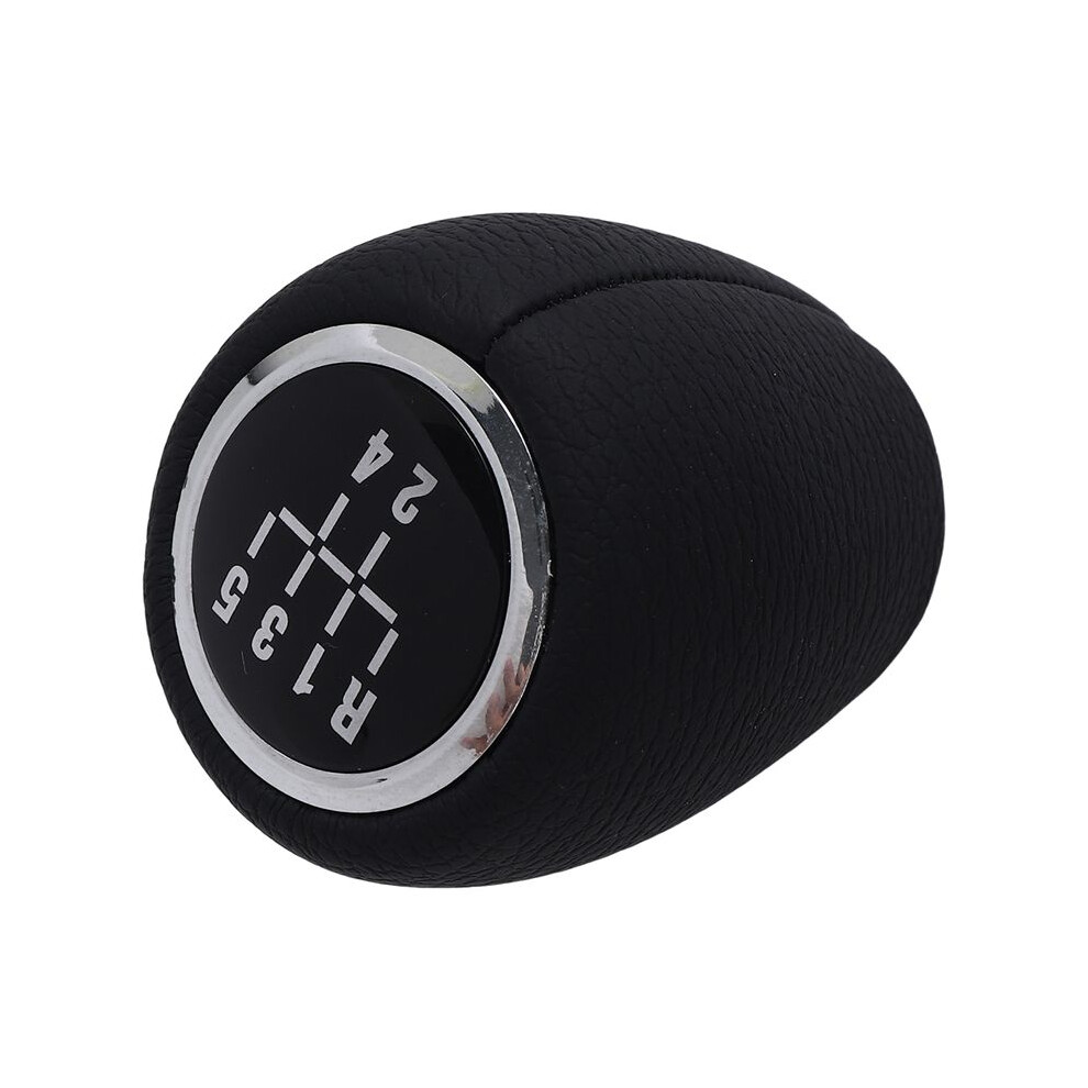 5 Speed Manual Gear Shift Knob Pu Leather Lever Shifter Handball For Vectra C Signum Facelift 2005 2006 2007 2008 Black/Silver 4712294014750