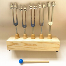 1 Satz Brain Tuner Stimmgabeln, 5er-Set für Delta Theta Alpha Beta Stimmgabeln mit Hölzerner Voice Box für Klangtherapie