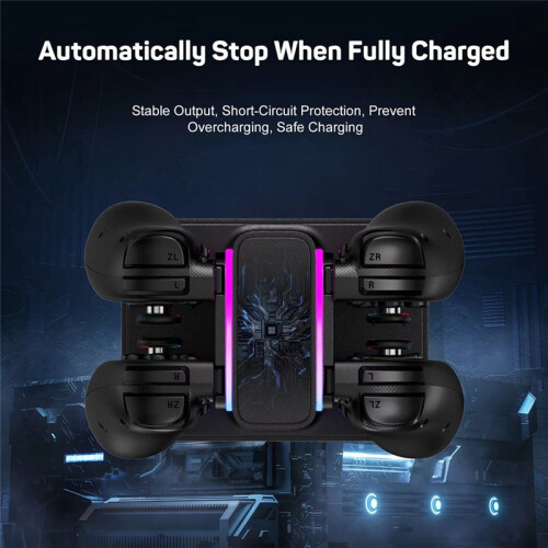 4 In1 Charging Dock with Colorful LED Charging Status Indicator for   Controller Prevent Overcharging 1