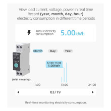 TONGOU TUYA Wifi Circuit Breaker 1P Wireless Remote Control WiFi with Metering WiFi Circuit Breaker 50A