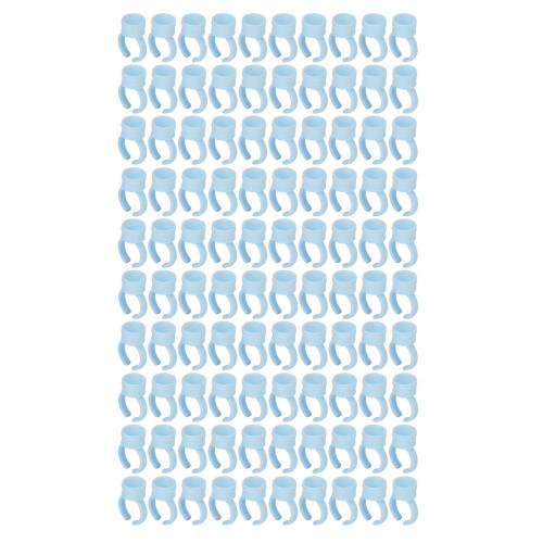 100pcs Disposable Eyelash Glue Ring Cups, 1.4cm, Blue 1