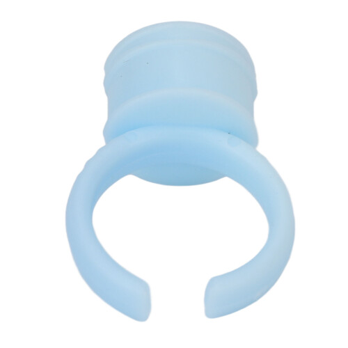 100pcs Disposable Eyelash Glue Ring Cups, 1.4cm, Blue 2