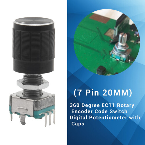 (7 Pin 20MM)10 StüCk 360 Grad EC11 Drehbar Codierer Code  Digital Potentiometer mit Kappen 2
