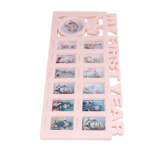 Newborn Baby Month Frame Pink 12 Slot Durable