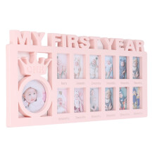 Polished Newborn Photo Frame 12 Slots Pink Gift