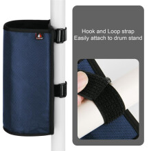 TXEsign Drumstick Holder Drum Sticks Bag for Drumsticks Brushes Mallets to 10 Pairs Two Straps Attach to Drum Kit Dark