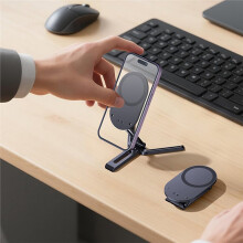 Supporto Magnetico per Telefono, Pieghevole, Portatile, In Lega di Alluminio, Compatibile con La Maggior Parte Dei Telefoni