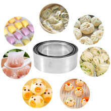 Dumplings Maker 8 Pcs, Press Mold Set and Cutter for Chinese Wonton, Gyoza Skin Tools