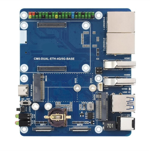 Dual Gigabit Ethernet 5G/4G Base Board Designed for Raspberry Pi Compute Module 5, CM5 1