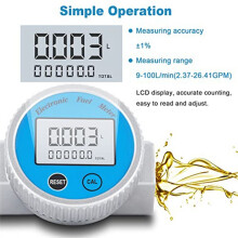 Medidor de Flujo de Turbina Medidor de Flujo de Combustible Digital una Prueba de Agua 2.37-26.41GPM para Agua Combustible Metanol Aceite de