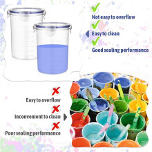 8Pcs Plastic Paint Storage Containers with Mixing , 1000ml Airtight Empty Paint Cans with Lids for Leftover Paint