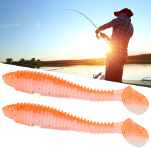 15Pcs Soft Silicone T Tail Fishing Baits – Double Color Sea & Freshwater Lures
