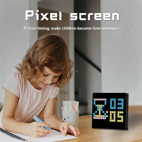 LED Pixel APP Cellphone Control Display 16x16 Programmable Night Light LED Screen Pixel Screen Bedside Light UK Plug 2