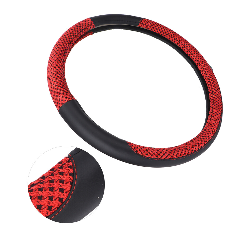 15In Universal Artificial Leather Car Steering Wheel Cover, Red 8721390411642