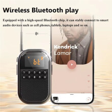Pocket FM AM Radio Large LCD Display Radios Receiver Wireless Speaker TF Card Music Player for Elder B