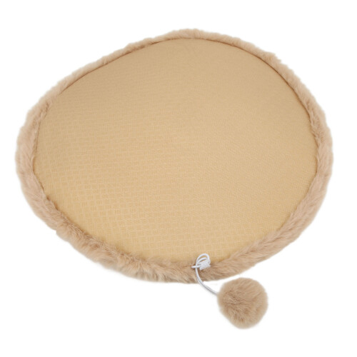 Warm Gray 45cm Round Pet Sleeping Mat with Small Ball 2