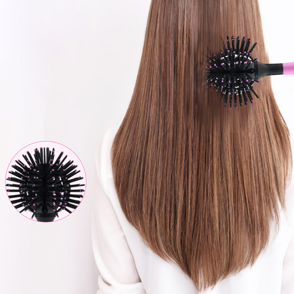 3D Round Hair Brush TPE Detangling Comb Heat Resistant 360 Styling Tool