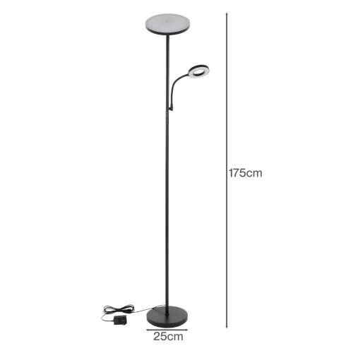 Emitto Modern Floor Lamp 2-in-1 Adjustable Reading Light Remote Control Timer 1
