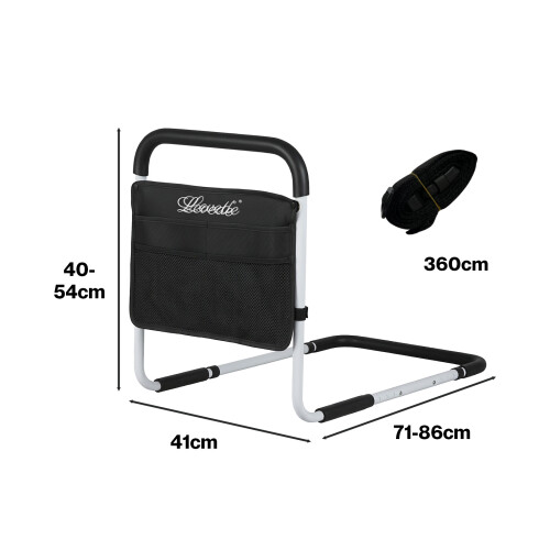 Levede Bed Rails Adjustable Heights Storage Pocket Assist Support Side Railings 1