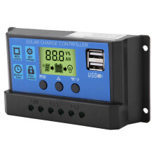 LCD Display 20A PWM Solar Panel Charge Regulator for 12V/24V Systems with USB