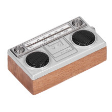 12-teiliger Puppenhaus-Radio-Spielzeug Miniatur Retro Verbundholz Legierung Modell