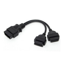 30CM OBD2 16 Pin Cable Extension Splitter Male to Dual Female Y OBD 16Pin Cable 1-2 OBD Connector Adapter