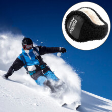 Winter-Ohrenwärmer für Damen und Herren, Polarfleece, verstellbar, Schwarz & Grau