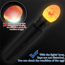 Wireless Rechargeable LED Bright Cool Light Egg Candler Tester for Monitoring Eggs Development with 2 Soft Rubber