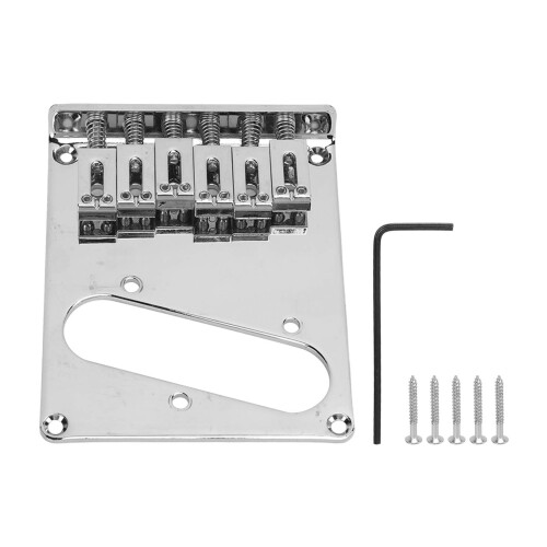 Feste E-Gitarrenbrückentafel Silber mit Montageschrauben 1