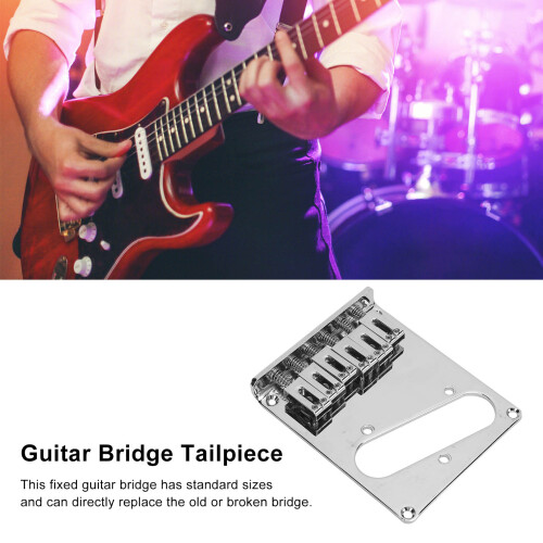 Feste E-Gitarrenbrückentafel Silber mit Montageschrauben 2