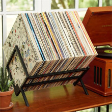 Record Storage Racks - Easy Assembly Vinyl Record Holder Stand 100Lps Sleek Matte Black LP Holder Stand