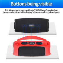 Silicone Case Portable Carrying Case Sleeve Protector Cover with Shoulder Strap for Charge 5 Wi-Fi/Charge5 Speaker