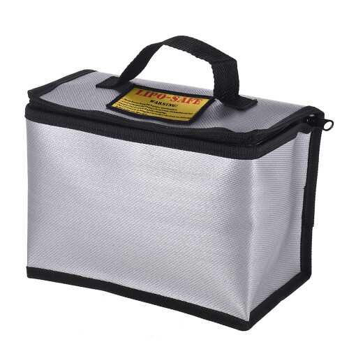 Fireproof Explosionproof Lipo Battery Safe Bag 21.5*11.5*15.5cm Silver Grey 1