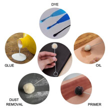 200 Pcs Wool Daubers for Leather Dye Wool Brush Dyeing with Metal Handle for Leather Working Crafting DIY Projects