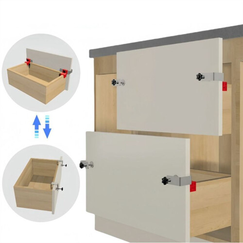 4pcs High Panel Drawer Panel Installation Adjustable Clamp No Handle Needed Drawer Mount Positioning Clip Carpenter Tool 2