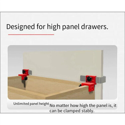 4pcs High Panel Drawer Panel Installation Adjustable Clamp No Handle Needed Drawer Mount Positioning Clip Carpenter Tool