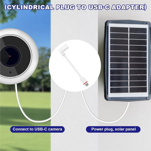 2pcs Type-C to  3.5 Adapter Cable & 2pcs  to Type-C Adapter Cable, for Outdoor Security Camera 2
