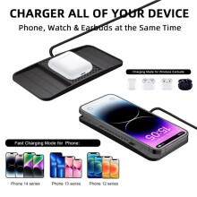 15W Fast Wireless Charging Pad , Non-Slip Rubber Mat for Car Storage, USB-Powered Charger