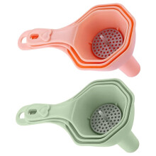 2er-Set Kleiner, Multifunktionaler Küchentrichter mit Integriertem Sieb - Ideal für Flaschen und Säfte Beim Kochen und Backen