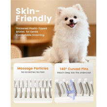 Vacuum Dog Brush for Shedding, Self Cleaning Slicker Brush for Dogs& Undercoat Rake for Dogs, Deshedding Grooming Tool
