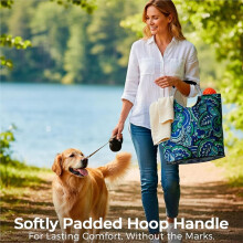 Utility Tote Bag, 45L Lightweights with Soft-Padded Hoop Handles,Stand- Reusable Grocery Tote for Shopping, Picnic,Dog