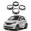 4 Pcs Instrument Panel Air Conditioning Outlet Decorative Ring for -  Fortwo Forfour 2015-2018 3